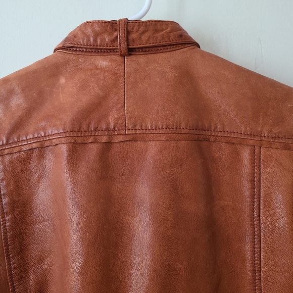 CAMPUS Vintage Genuine Leather Brown Jacket size XS - Picture 6 of 8